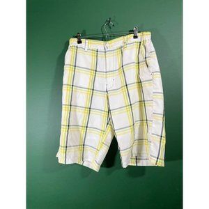 Raw Blue - Men's White/Yellow/Grey Plaid Shorts - Size L